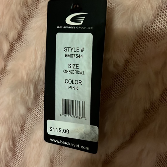 Black Rivet Rabbit Fur drape, shawl - Picture 3 of 3